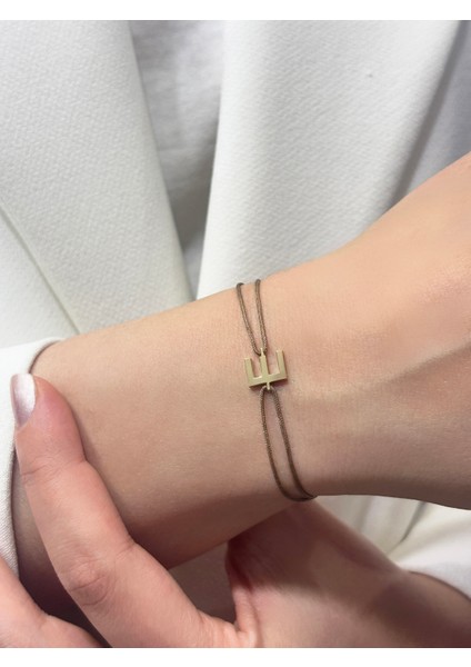 14 Ayar Altın E Harf Ipli Bileklik modelleri