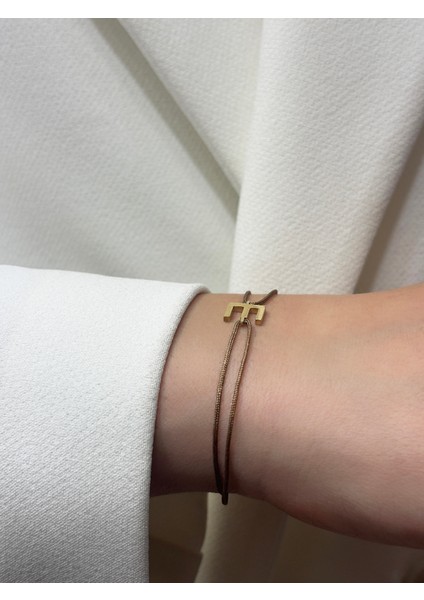 14 Ayar Altın E Harf Ipli Bileklik fırsatları