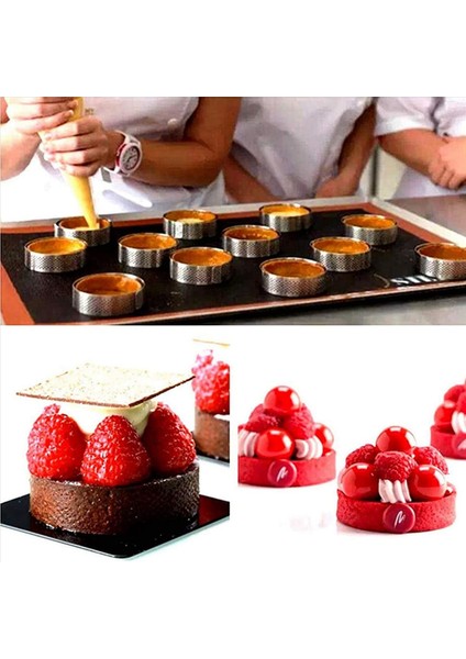 Paslanmaz Çelik Delikli Tart Halka 40PCS 5cm Delikli Kek Köpük Halkası Dıy Yuvarlak Tart Halkaları Pişirme Tatlı Halkası (Yurt Dışından) fiyatları