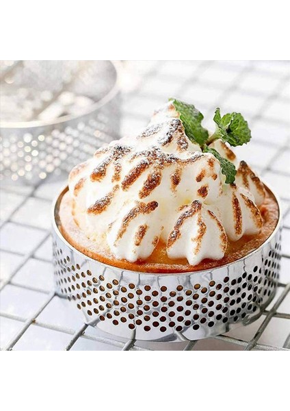Paslanmaz Çelik Delikli Tart Halka 40PCS 5cm Delikli Kek Köpük Halkası Dıy Yuvarlak Tart Halkaları Pişirme Tatlı Halkası (Yurt Dışından) fırsatları