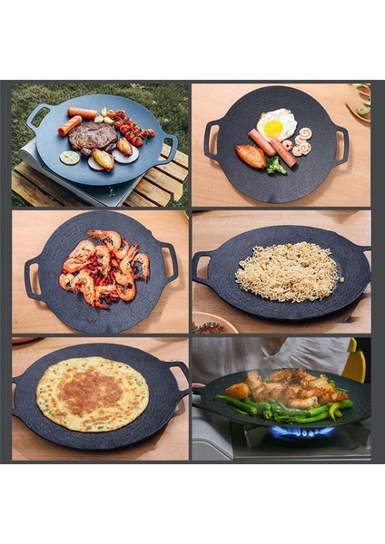 38CM Kalın Dökme Demir Kızartma Tavası Düz Panka Griddle Yapışmaz Barbekü Izgara Indüksiyon Ocak Açık Alev Pişirme Potu (Yurt Dışından) fiyatları