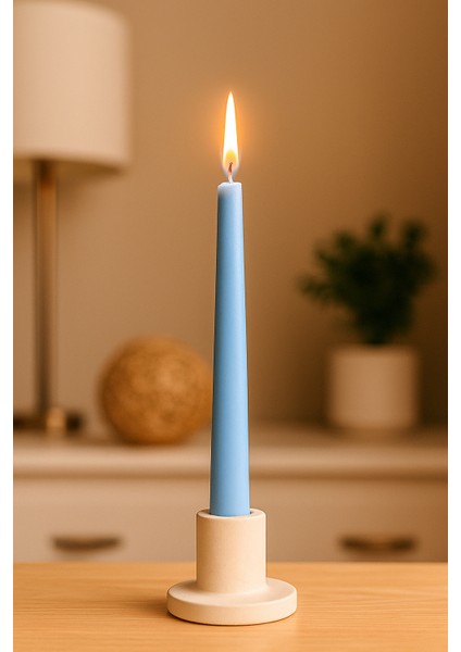 Şamdanlı Mavi Mum