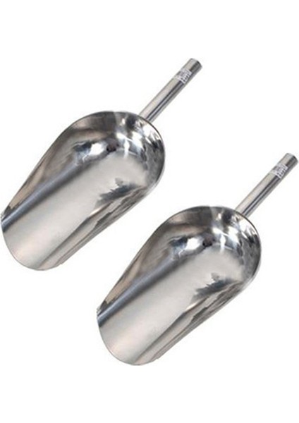 2x Paslanmaz Buz Kepçesi Ölçekli Hunper Un Kepçe Kahve Kepçe Çayı Kepçe Baharat Kürek (Yurt Dışından)