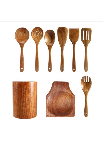 9 Adet Yemek Pişirmek Için Ahşap Kaşıklar Mutfak Eşyaları ile Yemek Pişirmek Için Ahşap Mutfak Eşyaları Tik Ahşap Mutfak Eşyaları Seti (Yurt Dışından) modelleri