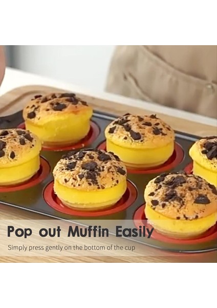 Silikon Çörek Pişirme Pişirme Için Cupcake Tavası Metal Çerçeve Muffin Teneke Yumurta Isırıkları Bardak Yumurta Kalıp 6 Bardak Kırmızı (Yurt Dışından) fiyatları