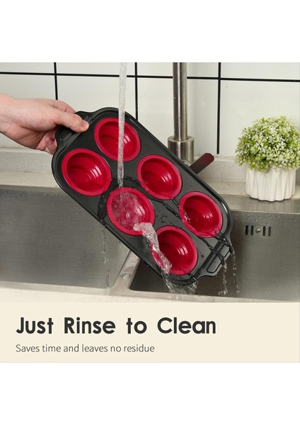 Silikon Çörek Pişirme Pişirme Için Cupcake Tavası Metal Çerçeve Muffin Teneke Yumurta Isırıkları Bardak Yumurta Kalıp 6 Bardak Kırmızı (Yurt Dışından) modelleri