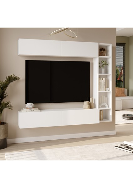 Nasser Tv Ünitesi Kitaplık Duvara Monte Beyaz Nas1-W fiyatları