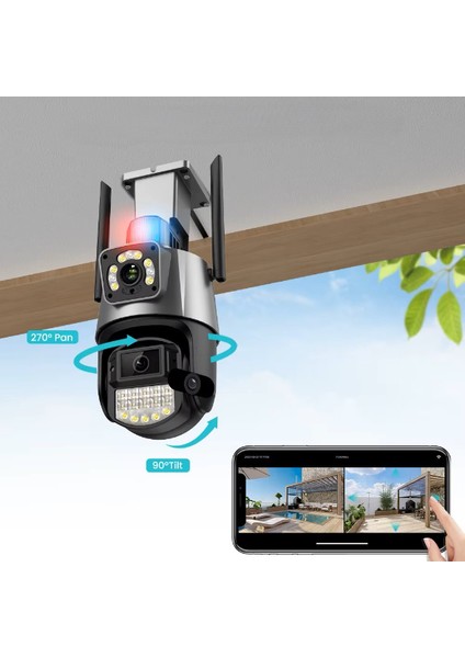 Çakarlı Çift Lensli Dış Mekan Güvenlik Kamerası fiyatları
