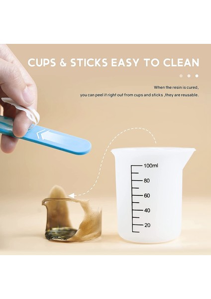 Epoksi Reçine Için Silikon Ölçüm Kupaları Reçine Kalıplar Takı Yapımı Için 250 ve 100ML Silikon Kupa ile Reçine Malzemeleri (Yurt Dışından) fiyatları