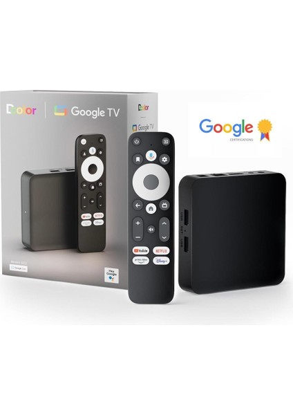 Gd2 4K Tv Box Android 12 2GB+32GB Google Netflix L1 Sertifikalı Trt Bandollü Tv Kutusu