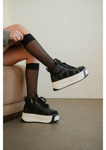 Kadın Doren Kalın Tabanlı Spor Bot - Siyah