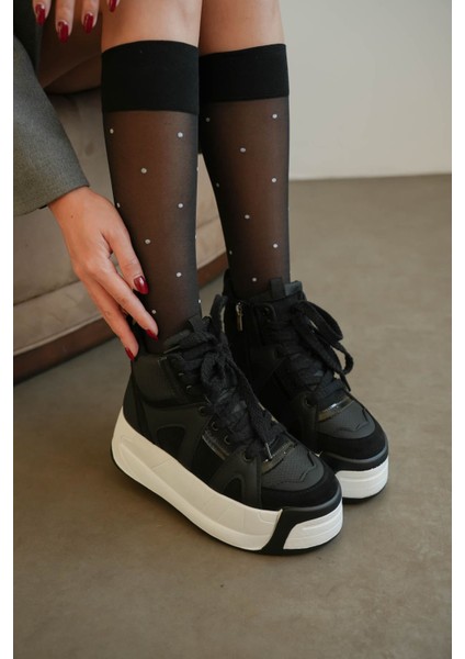 Kadın Doren Kalın Tabanlı Spor Bot - Siyah modelleri