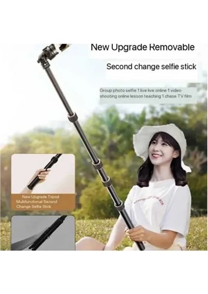 Taşıma Çantalı Uzaktan Kumandalı 215 cm Tripod Telefon, Kamera ve Işık Uyumlu Selfie Çubuğu modelleri