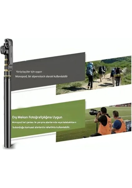 Taşıma Çantalı Uzaktan Kumandalı 215 cm Tripod Telefon, Kamera ve Işık Uyumlu Selfie Çubuğu fırsatları