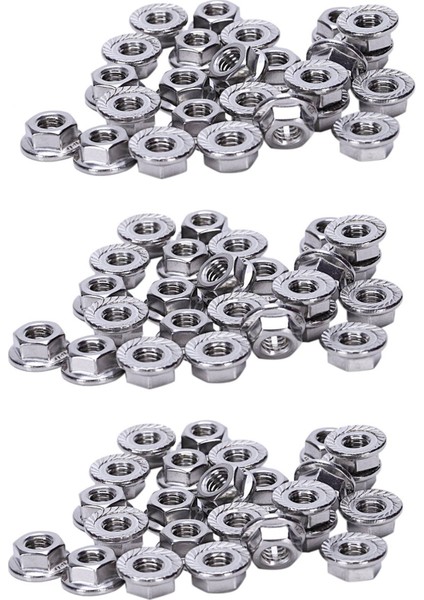 75 Pcs 304 Paslanmaz Çelik Tutuklu Flanş Metriği Altı Kilit Fındık M6 (Yurt Dışından)