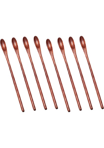 Ahşap Buzlu Çay Kaşıkları Küçük Karıştırma Kaşığı Uzun Sap Kokteyl Kaşıkları Ahşap Ahşap Kahve Karışım Kaşıkları 8 Parç (Yurt Dışından)