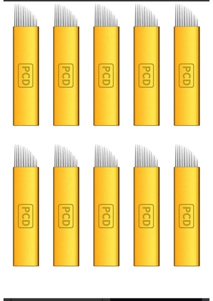 Microblading Kalıcı Makyaj Iğnesi 12 Pin Sarı 10 Adet Kaş Dövme Iğne Mikroblading Iğnesi