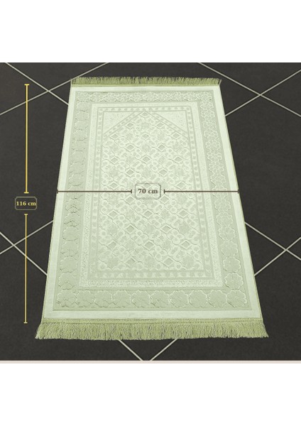 Kişiye Özel Nakış Işlemeli Saf Ipek Kadife Kumaştan Yeşil Renk Hediyelik Seccade fırsatları