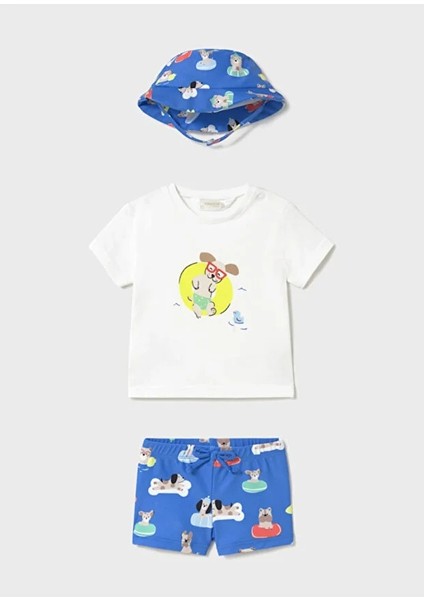 Yenidoğan Erkek 3 Parçalı Güneş Korumalı Mayo Seti 1618