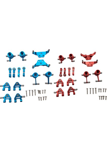 2set Metal Yükseltilmiş Parçalar Direksiyon Kupası Salıncak Kolu Şok Emici Plaka Wltoys Için Set P929 P939 K969 K979 Kırmızı ve Mavi (Yurt Dışından)