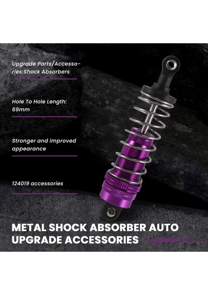4pcs Wltoys Için Metal Şok Emici Damper 124019 124018 144001 Rc Araba Yedek Parçaları Yükseltme Aksesuarları Mor (Yurt Dışından) indirimleri