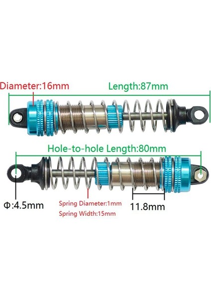 4pc Metal Şok Emici Damper Xlf X03 X04 X03A Max X04A Max 1/10 Rc Car Car Fudhaslık Canavar Kamyon Yükseltme Parçaları 2 (Yurt Dışından) fiyatları