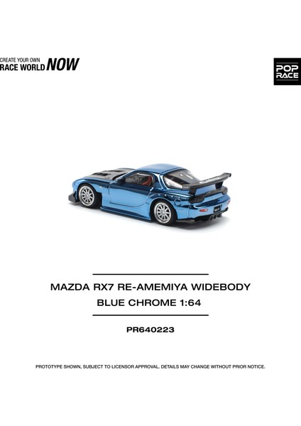 1:64 Mazda Rx-7 Re Amemiya Widebody Blue Chrome – Diecast Metal Model Araba fiyatları