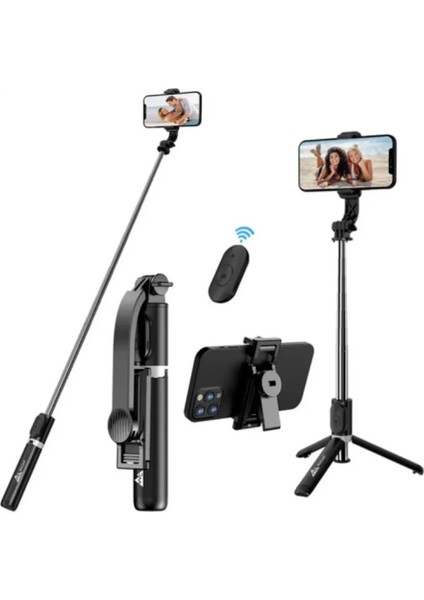 Neepho P170S Uzatılabilir Elde Taşınabilir Sabitleyici Standı Selfie Çubuğu Fotoğraf ve Video Çekmeyi Zahmetsiz Hale Getiren Kablosuz Bir Selfie