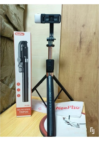 Neepho P170S Uzatılabilir Elde Taşınabilir Sabitleyici Standı Selfie Çubuğu Fotoğraf ve Video Çekmeyi Zahmetsiz Hale Getiren Kablosuz Bir Selfie fiyatları