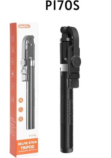 Neepho P170S Uzatılabilir Elde Taşınabilir Sabitleyici Standı Selfie Çubuğu Fotoğraf ve Video Çekmeyi Zahmetsiz Hale Getiren Kablosuz Bir Selfie indirimleri