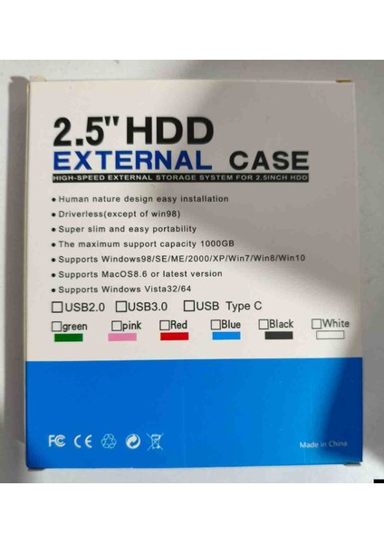 External 320 GB 2.5 Inç HDD 3.0 USB Taşınabilir Disk Kutusu
