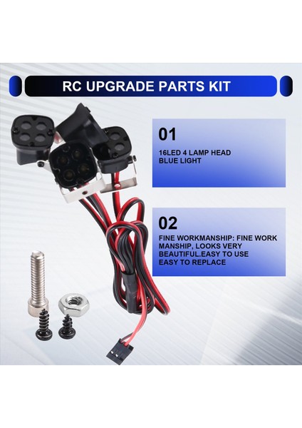 4led Işıklar Eksenel SCX10 Iıı Trx-4 Trx-6 1/10 Rc Trawler Araba Kamyonu Dekorasyon Parçaları Mavi Işık (Yurt Dışından) fırsatları