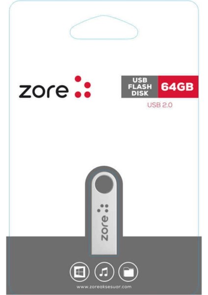 Metal USB Flash Bellek 64GB – USB 2.0 Hızlı ve Güvenli Veri Depolama