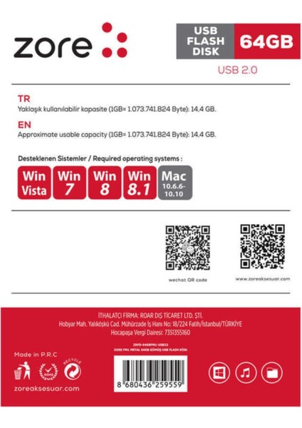 Metal USB Flash Bellek 64GB – USB 2.0 Hızlı ve Güvenli Veri Depolama fırsatları