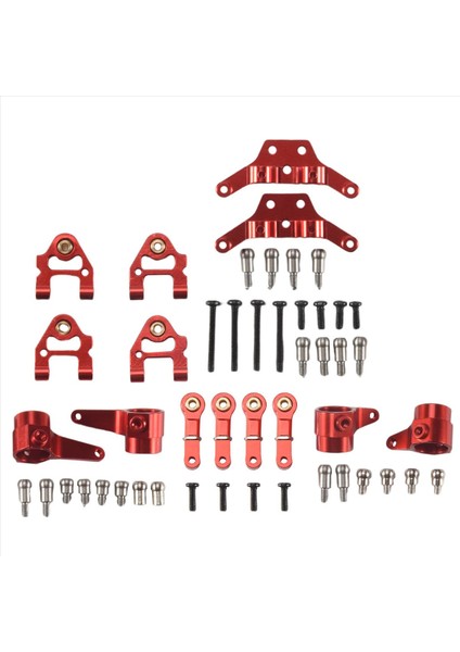 Metal Yükseltilmiş Parçalar Direksiyon Kupası Salıncak Kolu Şok Emici Plaka Wltoys P929 P939 K969 K979 K989 K999 1/28 Rc Araba Kırmızı (Yurt Dışından) modelleri