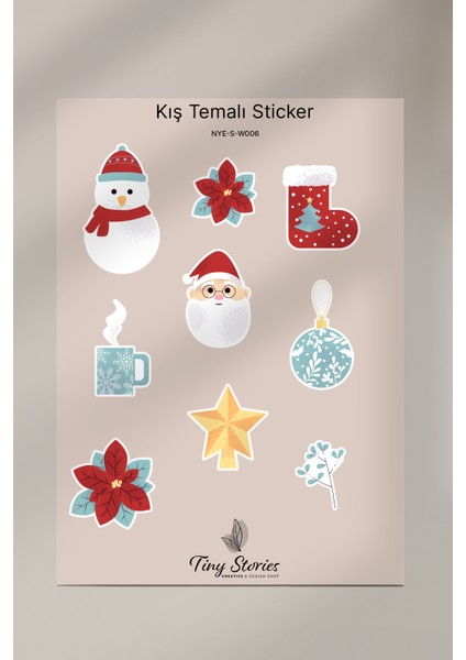 Kış Temalı Sticker Seti - 6 Adet / Ajanda, Defter,bullet Journal,scrapbook fırsatları