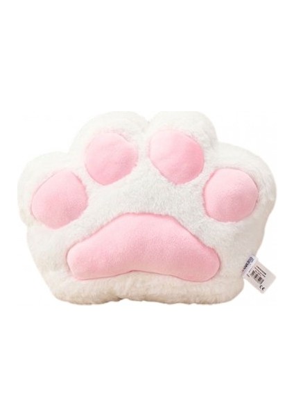 Kedi Pati Peluş Yastık Beyaz