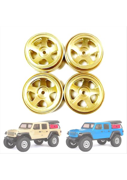 4pcs Pirinç 1 0 Beadlock Wheel Jant Tekerlek Göbek Montaj Eksenel SCX24 1/24 Rc Paletli Araba Yükseltmeleri Parçaları Sarı (Yurt Dışından) modelleri