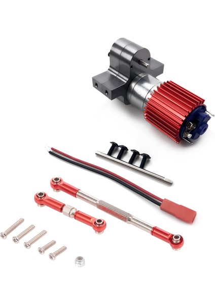 Wpl 1608T Için Rc Direksiyon Çubuğu Kırmızı ve 370 Fırçalanmış Motor+Alaşımlı Isı Dişli Dişli Kutusu Wpl Henglong C14 Için Çelik Dişlilerle Seti (Yurt Dışından)