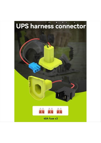 Power Wheels Pil Adaptörü Ryobi Için Pil Adaptörü Kablo Demeti Konnektörlü 3pcs ile Pil Dönüştürücü 40A Sigortalı (Yurt Dışından) fiyatları