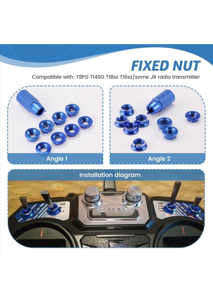 Radiolink Futaba Için Radyo Verici Anahtarı Sabit Somun ve Kurulum Açığı Jr Frsky Uzaktan Kontrolör T8FG T14SG T18SZ T16SZ Mavi (Yurt Dışından) indirimleri