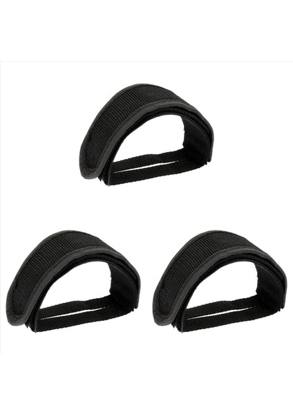 3x Asker Sabit Dişli Fixie Bmx Bisiklet Bisiklet Anti-Slip Çift Yapışkan Kayış Pedal Ayak Parmağı Klip Kayış Kemer Siyah (Yurt Dışından)
