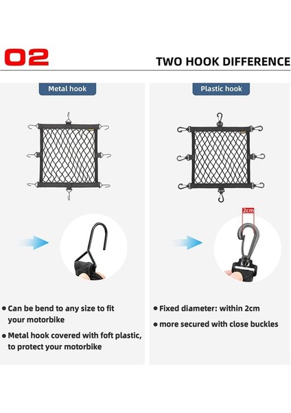 Rhinowalk Motosiklet Kask Tutucu Net 8 Metal Kanca Motosiklet Bagaj Net Tutucu Mesh Depolama Bagaj Torbaları Aksesuarlar (Yurt Dışından) modelleri