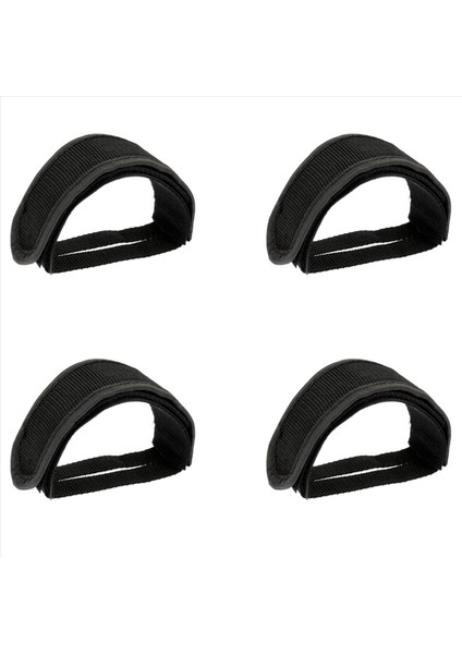 4x Asker Sabit Dişli Fixie Bmx Bisiklet Bisiklet Anti-Slip Çift Yapışkan Kayış Pedal Ayak Parmağı Klip Kayış Kemer Siyah (Yurt Dışından)