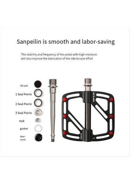 Gub Karbon Fiber Bisiklet Pedalı 3 Mühürlü Yatak Ultralight Bisiklet Platformu Pedalları Kaymaz Bisiklet Aksesuarları (Yurt Dışından) modelleri