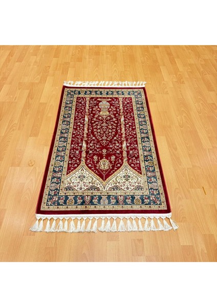 Mihraplı Ağaç Hayatı Desenli Ipek Seccade Kırmızı fiyatları