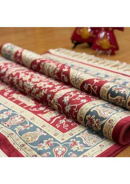 Mihraplı Ağaç Hayatı Desenli Ipek Seccade Kırmızı fırsatları