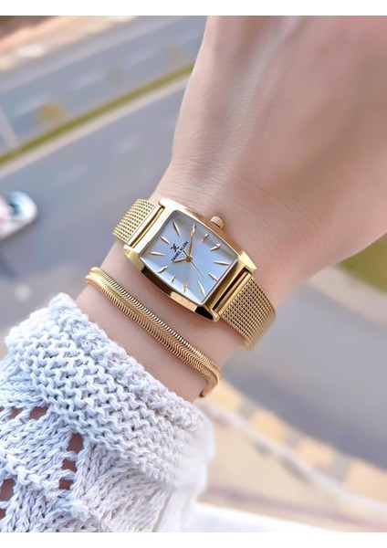 Çelik Hasır Kordon 2 Yıl Garantili 3ATM Suya Dayanıklı Kadın Kol Saati+Bileklik B141192 fiyatları