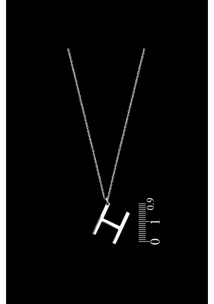 925 Ayar Gümüş H Harf Unisex Kolye fiyatları
