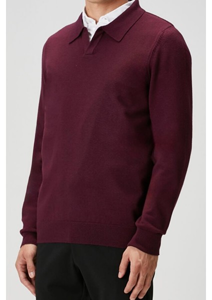 Erkek Düğmesiz Polo Yaka Üst Kalite Triko Kazak modelleri